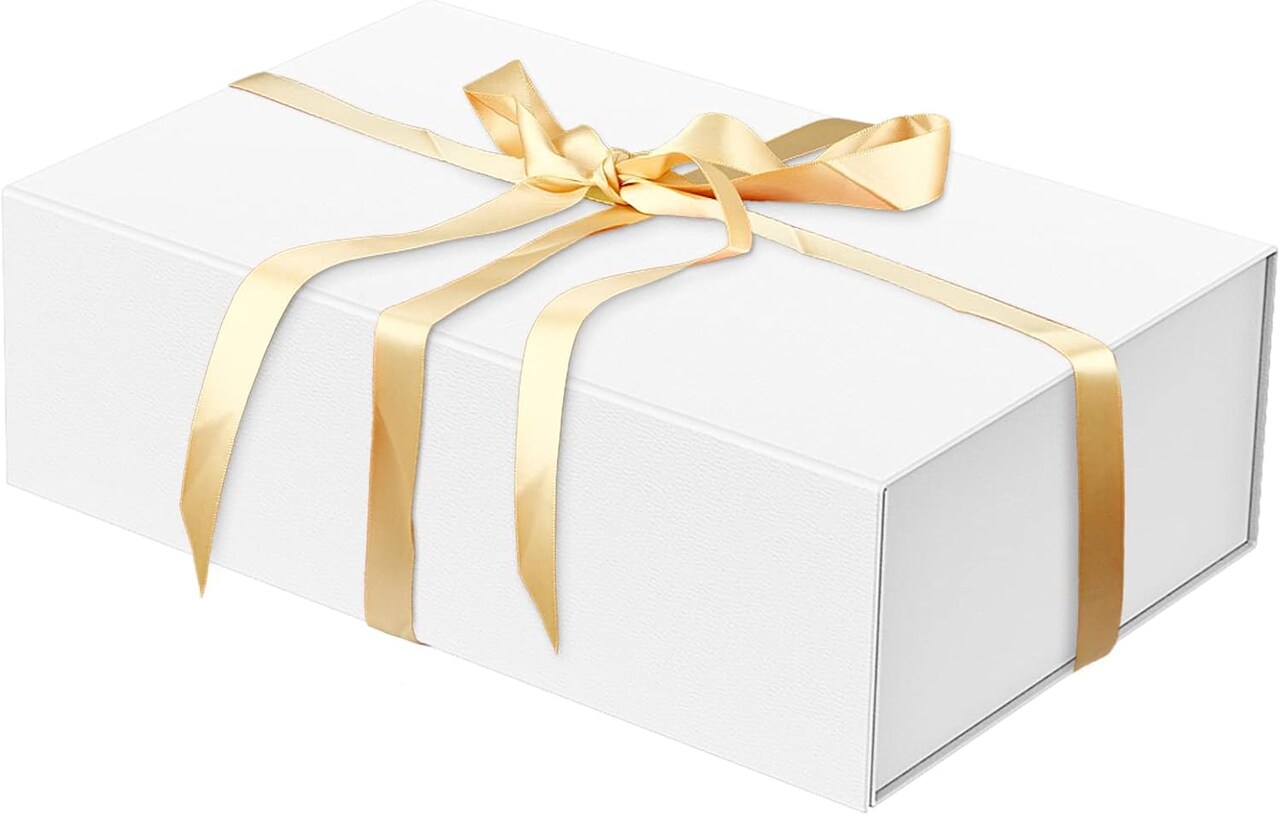 Luxury Large Gift Box 13.8"x9"x4.3" Storage Box Ribbon Magnetic Closure for Luxury Packaging Box for Mother's Day, Birthdays, Bridal Gifts,Weddings